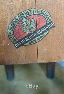 Antique BALLY Wood Butcher Block Table