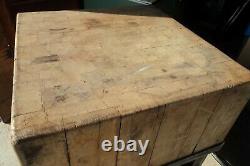 Antique Butcher Block Island Butcher's Table Hardwood 30x30x36 Custom Stand