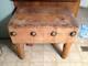 Antique Butcher Block Made In The 1800's Michigan Maple Wood Welded