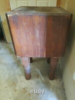 Antique Butcher Block Table 30x18x18