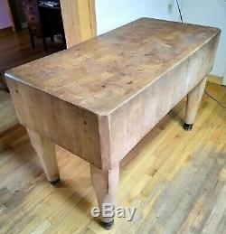 Antique Butcher Block Table Great Condition