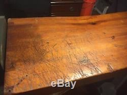 Antique Butcher Block Wood Island or Table great character