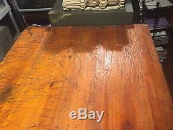 Antique Butcher Block Wood Island or Table great character