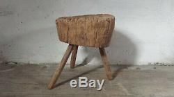 Antique French Butcher Block Table French Cutting Board Cutting Block Tree Stump