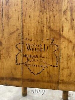 Antique French Provincial Solid Maple Wood Heavy Butcher Block Island Table