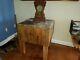 Antique Large Wood Butchers Block Table 30x30x16 Block. 34 Height