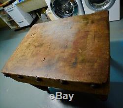 Antique Maple Butcher Block by Wood Welded Petoskey Block and Manufacturing Co