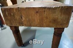 Antique Maple Butcher Block by Wood Welded Petoskey Block and Manufacturing Co