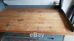Antique Maple Wood Butcher Block Industrial Work Bench 60x36x1 5/8