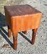 Antique Primitive Small Square Maple Butcher Chopping Block Or Table 1900s
