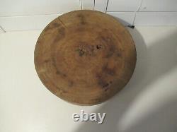 Antique Tuk Away Kitchen Counter Round Wood Butcher Block Cutting Board With Fee