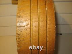 Antique Tuk Away Kitchen Counter Round Wood Butcher Block Cutting Board With Fee