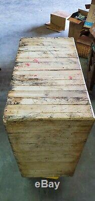 Antique Vintage Butcher Block Hardwood No legs Maple wood 30 x 16