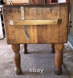 Antique/Vintage Butcher Block Table, Originally Out Of A Yellow Front Store