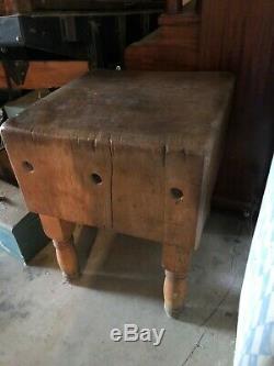 Antique Wood Butcher Block, Unique, Used MUST SEE! $400 OBO