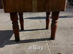 Antique Wood Butchers Block 100+ Years Old Great Character Decorator Piece