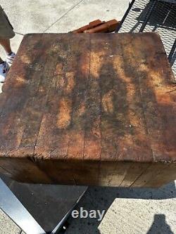 Antique butcher block table