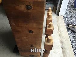 Antique wood butcher block table 36 X 36 X 30 High
