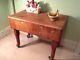 Antiques Solid Maple Butcher Block Table Beeswax Finish Refinished On Wheels