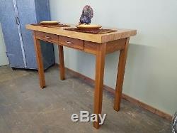 BOWLING ALLEY Industrial Butcher Block Kitchen Island Pub Table