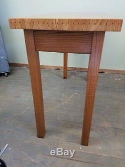 BOWLING ALLEY Industrial Butcher Block Kitchen Island Pub Table