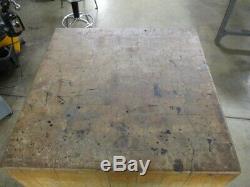 BUTCHER BLOCK WORK TABLE 3' x 3' x 33, USED in Machine Shop LOCAL PICKUP ONLY