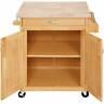 Bakers Table Butcher Block Style Solid Wood Top Kitchen Cart White Natural Mobil