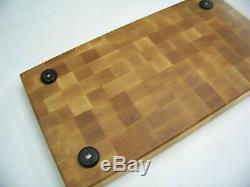 Beautiful Extra Large 24 x 12 x 2 Hard Maple End Grain Butcher Block WithPads