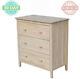 Bedroom 3-drawer Classic Dresser Unfinished Solid Wood Chest Butcher Block Top