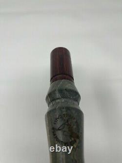 Bill Saunders Double B Butcher Block Rare Green/Red Signed Wood Goose Call