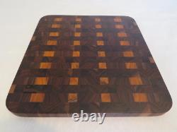 Black Walnut/Canarywood End Grain Exotic Hardwood Cutting Board/Butcher Block