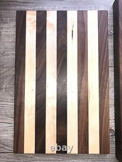 Black Walnut/Hard Maple Hardwood Butcher Block Cutting Board MATCHING SET