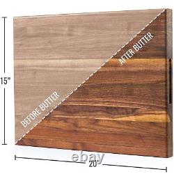 Brazos Home Dark Walnut Wood Cutting Board for Kitchen, Butcher Block, Choppi