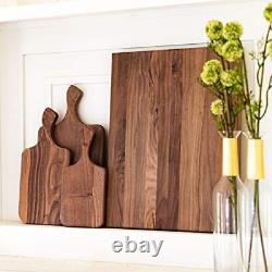 Brazos Home Dark Walnut Wood Cutting Board for Kitchen, Butcher Block, Choppi