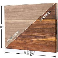 Brazos Home Dark Walnut Wood Cutting Board for Kitchen Butcher Block Chopping