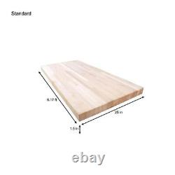 Butcher Block 6 ft. Eased Edge Antimicrobial Impact Resistant Solid Wood Maple