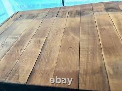 Butcher Block Antique Wood 50x35 With 6 legs From Old Chicken Slaughter House
