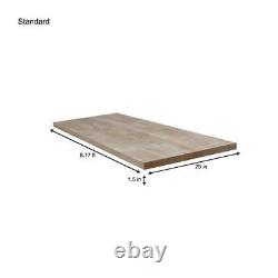 Butcher Block Countertop 1.5 T Eased Edge Durable Solid Wood Unfinished Hevea