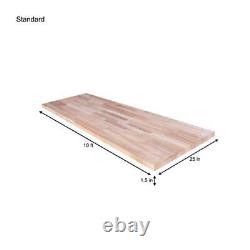 Butcher Block Countertop 10 ft. Abrasion Resistance Solid Wood Unfinished Beech