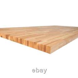 Butcher Block Countertop 100% Wood Unfinished Ash (74 L x 25 D x 1.5 T)