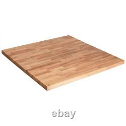 Butcher Block Countertop 3 ft x 3 ft x 1.5 in. Unfinished Birch Natural Hardwood