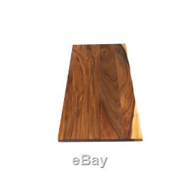 Butcher Block Countertop 4' L x 2'1 D x 1.5 Thick Oiled Acacia with Live Edge