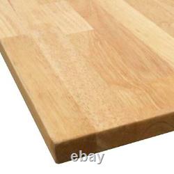 Butcher Block Countertop 4 ft L x 25 D x 1.5 T Solid Wood Unfinished Hevea
