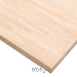 Butcher Block Countertop 4 ft L x 25 in D Unfinished Hevea Solid Wood Eased Edge