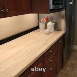 Butcher Block Countertop 4 ft. X 25 in Antimicrobial Solid Wood Unfinished Maple