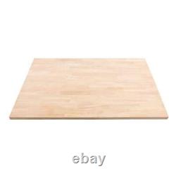 Butcher Block Countertop 50 In. Kitchen Island Table Unfinished Hevea Solid Wood