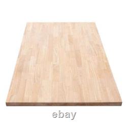 Butcher Block Countertop 50 In. Kitchen Island Table Unfinished Hevea Solid Wood