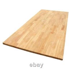 Butcher Block Countertop 50 In. Kitchen Island Table Unfinished Hevea Solid Wood