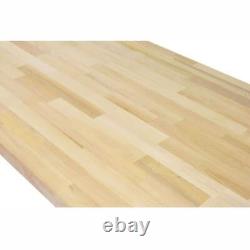 Butcher Block Countertop 6' L x 25 D Unfinished Alder Solid Wood with Eased Edge