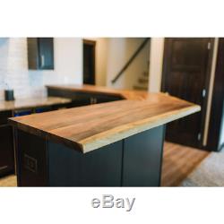 Butcher Block Countertop 6 L x 32 D x 1.5 Thick Oiled Acacia with Live Edge